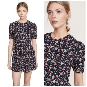 VALENCIA & VINE Amanda Black Floral Mini Dress, Fit and Flare, Size Medium